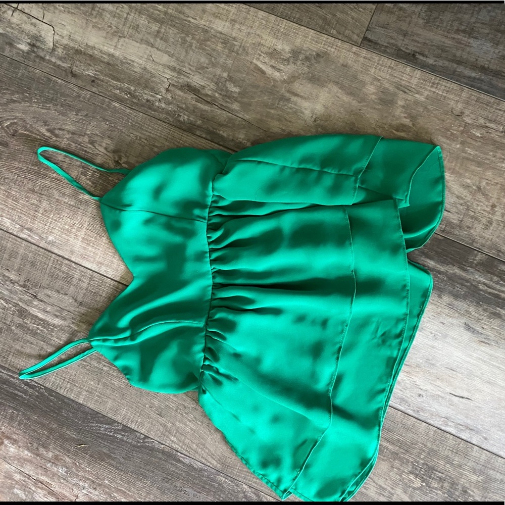 Emerald green baby doll top
